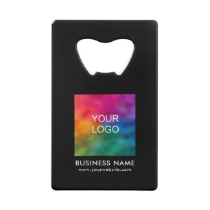 Upload Business Company Logo Minimalistische Sjabl Kredietkaart Flessenopener