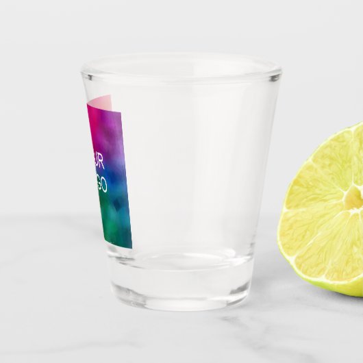 Upload Business Logo Hier Voeg Naam Tekst Single Shot Glas (Rechts)