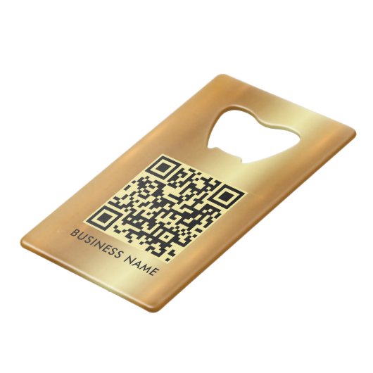 Upload Business Logo QR Code Url Faux Gold (Dos Angle)