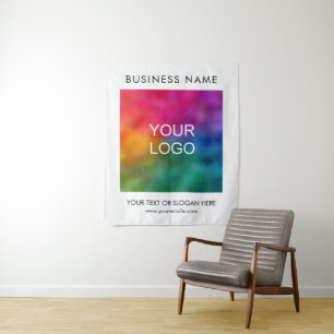 Upload Business Logo Voeg Naam Evenementen Seminar Wandkleed