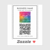 Upload Business Logo Voeg tekst QR Code Sjabloon Sticker (Vel)