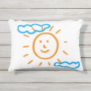 Upload Childs Drawing Draai Kinder kunstwerk naar Buitenkussen