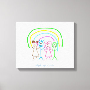 Upload Childs Drawing Draai Kinder kunstwerk naar Canvas Afdruk