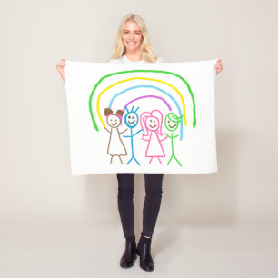 Upload Childs Drawing Draai Kinder kunstwerk naar Fleece Deken