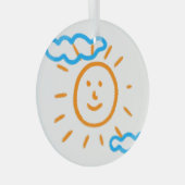 Upload Childs Drawing Draai Kinder kunstwerk naar Glas Ornament (Voorkant Rechts)