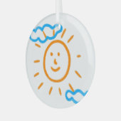 Upload Childs Drawing Draai Kinder kunstwerk naar Glas Ornament (Voorkant links)