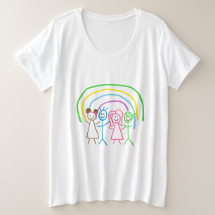 Upload Childs Drawing Draai Kinder kunstwerk naar Grote Maat T-shirt