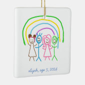 Upload Childs Drawing Draai Kinder kunstwerk naar Keramisch Ornament (Rechts)