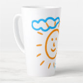 Upload Childs Drawing Draai Kinder kunstwerk naar Latte Mok (Linkerhoek)