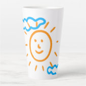 Upload Childs Drawing Draai Kinder kunstwerk naar Latte Mok (Voorkant)