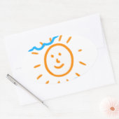 Upload Childs Drawing Draai Kinder kunstwerk naar Ovale Sticker (Envelop)