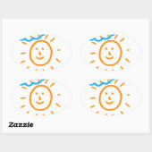 Upload Childs Drawing Draai Kinder kunstwerk naar Ovale Sticker (Vel)