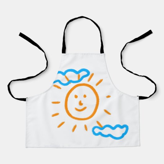 Upload Childs Drawing Draai Kinder kunstwerk naar Schort (Voorkant)