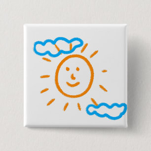 Upload Childs Drawing Draai Kinder kunstwerk naar Vierkante Button 5,1 Cm