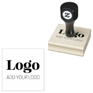 Upload Company Logo Custom Business Branding Wood  Rubberstempel