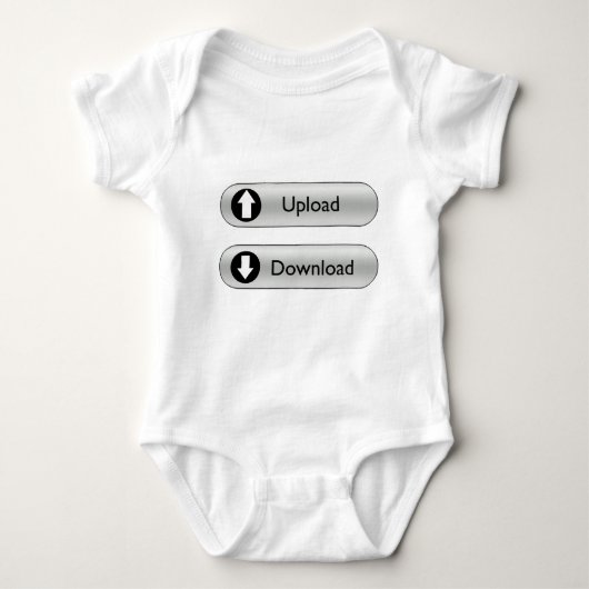 Upload Download leuke baby onsie Romper (Voorkant)
