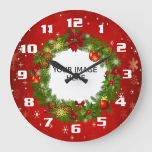 Upload een Foto Creëer uw eigen Aangepaste Kerstmi Grote Klok