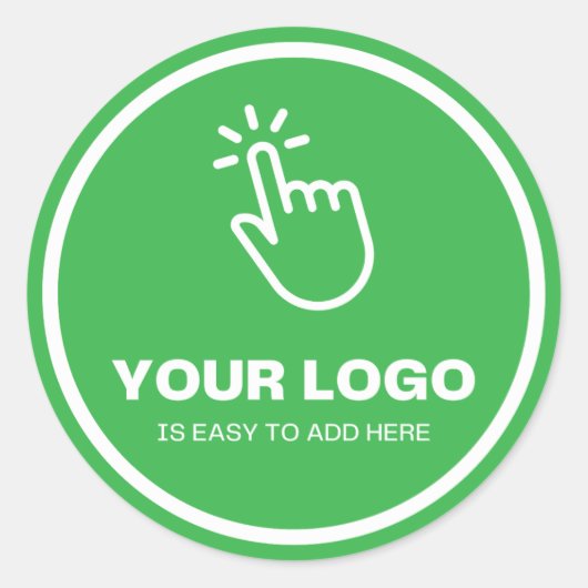 Upload eenvoudig uw Logo Custom Low Minimums Green Ronde Sticker (Voorkant)