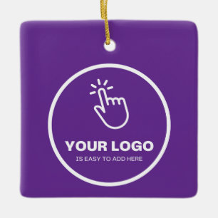 Upload eenvoudig uw Logo Custom Low Minimums Paars Keramisch Ornament