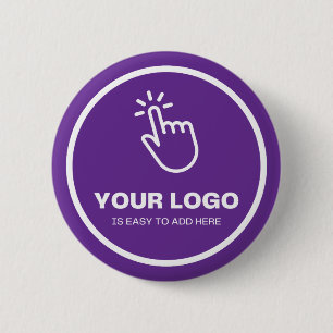 Upload eenvoudig uw Logo Custom Low Minimums Paars Ronde Button 5,7 Cm