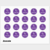 Upload eenvoudig uw Logo Custom Low Minimums Paars Ronde Sticker (Vel)
