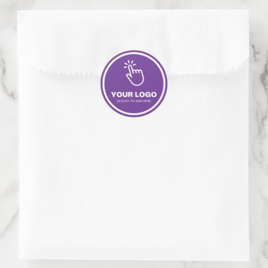 Upload eenvoudig uw Logo Custom Low Minimums Paars Ronde Sticker (Tas)