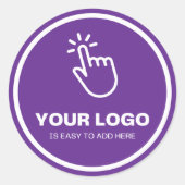 Upload eenvoudig uw Logo Custom Low Minimums Paars Ronde Sticker (Voorkant)