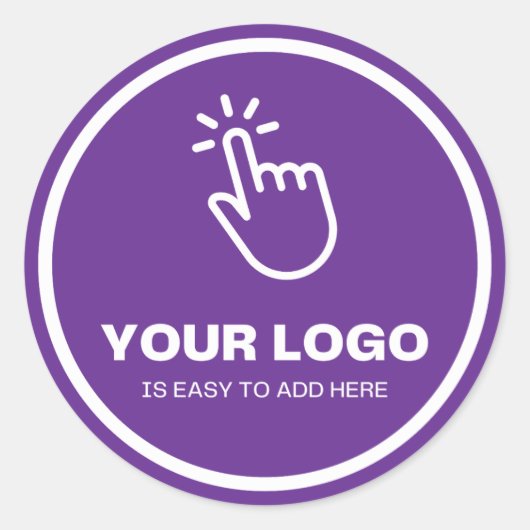 Upload eenvoudig uw Logo Custom Low Minimums Paars Ronde Sticker (Voorkant)