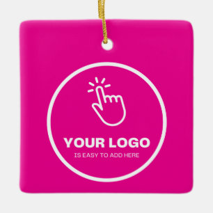 Upload eenvoudig uw Logo Custom Low Minimums Pink Keramisch Ornament