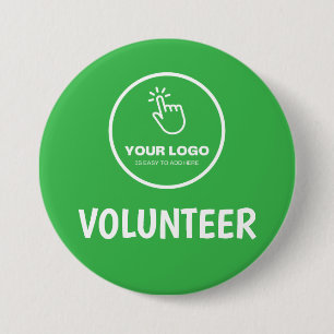 Upload eenvoudig uw Logo Custom Volunteer Green Ronde Button 7,6 Cm