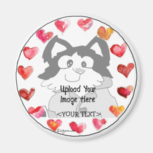 Upload Foto Cartoon Hearts Gepersonaliseerde Magne Magneet
