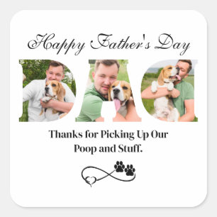 Upload foto Happy Vaderdag Funny Dog Owner Vierkante Sticker