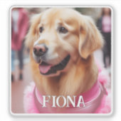 Upload gepersonaliseerde hond of huisdier Foto Naa Sticker (Voorkant)