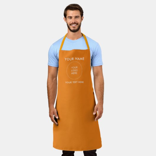 Upload hier uw zakelijke Logo Aangepaste kleurnaam Schort (Gedragen)