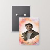 Upload His Photo- Personalized Custom Gift for Him Button (Voorkant / Achterkant)