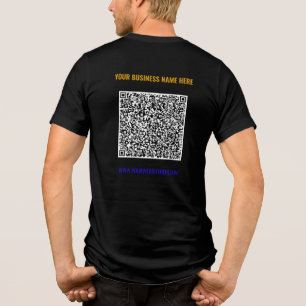 Upload je bedrijfs QR-code en tekstinfo met merkid Tri-Blend Shirt