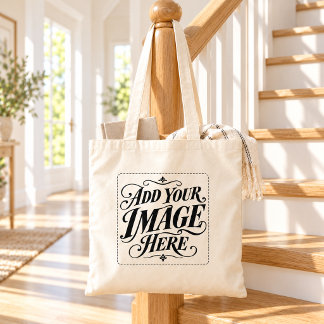 Upload je eigen afbeelding gepersonaliseerde foto tote bag