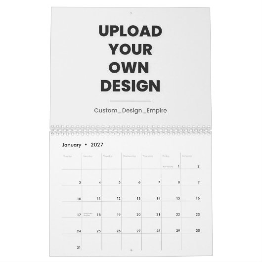 Upload Je Eigen Ontwerp Hier | Aangepaste Sjabloon Kalender (Jan 2027)