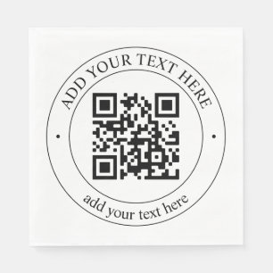 Upload Je Eigen QR-code & Aanpasbare Tekst Servet