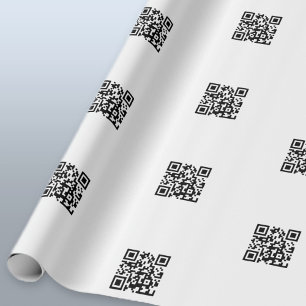Upload je eigen QR-code Eenvoudig herhalend patr Cadeaupapier