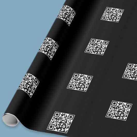 Upload je eigen QR-code | Eenvoudig herhalend patr Cadeaupapier