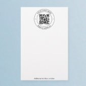 Upload je eigen QR-code en aanpasbare tekst Briefpapier