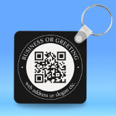 Upload je eigen QR-code en aanpasbare tekstsleutel Sleutelhanger