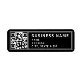 Upload je eigen QR-code | Modern retouradres Etiket (Voorkant)