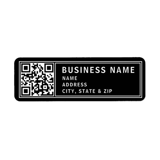 Upload je eigen QR-code | Modern retouradres Etiket (Voorkant)