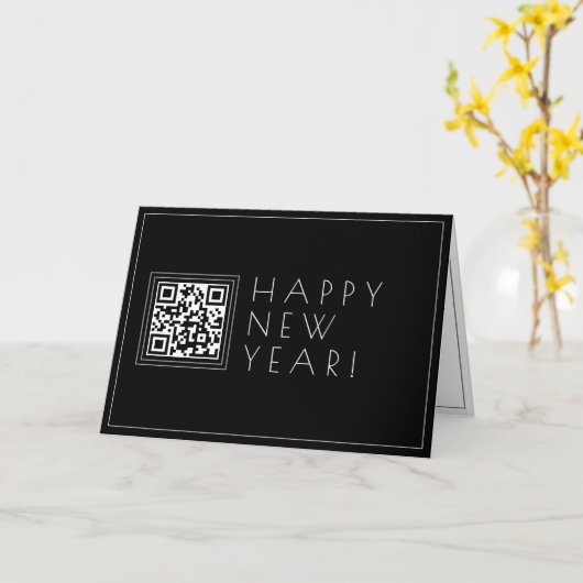 Upload je eigen QR-code | Stijlvolle deco nieuwe j Kaart (Gele Bloem)