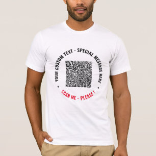Upload je eigen QR-code T-shirt met aangepaste tek
