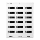 Upload je eigen QR-code | zwart-wit retouradres Etiket (Full Sheet)