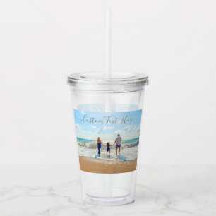 Upload je foto Aangepaste tekst Acrylcylinder Acryl Drinkbeker