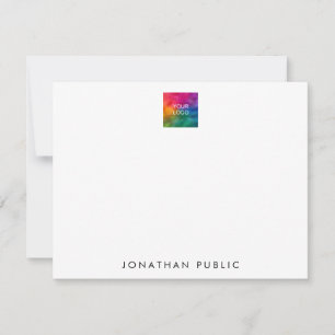 Upload je logo Aangepaste naam modern minimalistis Notitiekaartje